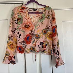 Topshop poppy print top
